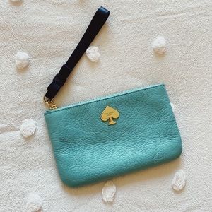 Kate Spade small teal wristlet